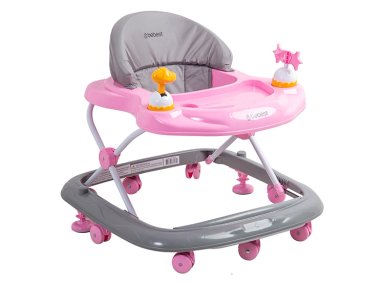 ANDADOR MUSICAL AIRBUS GRIS ROSADO BEBESIT - 2