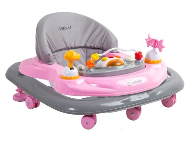 ANDADOR MUSICAL AIRBUS GRIS ROSADO BEBESIT - 4