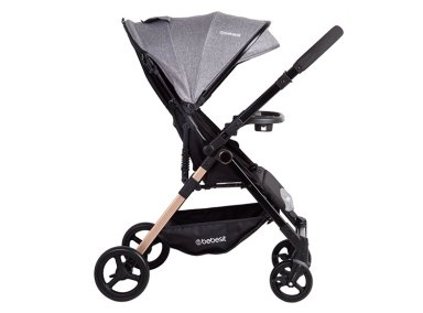COCHE PASEO BEBE CITY COMPACTO LIVIANO GRIS BEBESIT - 2