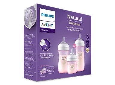 MAMADERA AVENT NATURAL TRIPLE PACK ROSA - 2