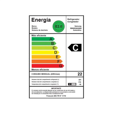 REFRIGERADOR BOTTOM FREEZER SAMSUNG RB50DG6320B1 459L NO FROST GRIS - 11