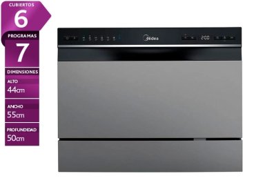 LAVAVAJILLAS MIDEA 6 CUBIERTOS FREESTANDING MDWTF0602MS - 1