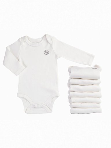 PACK 8 BODYS ALGODÓN UNISEX BEBESIT BLANCO - 4