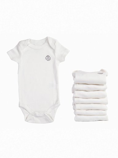 PACK 8 BODYS ALGODÓN UNISEX BEBESIT BLANCO MANGA CORTA - 2