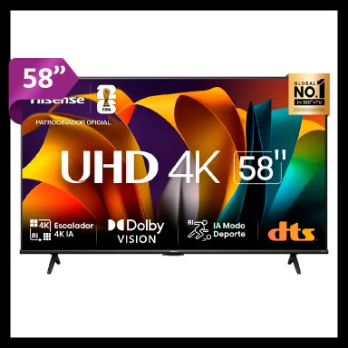 SMART TV HISENSE LED 4K UHD 58” 58A6N - 1