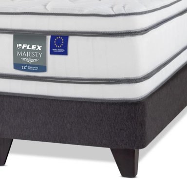 JUEGO DE DORMITORIO FLEX CAMA EUROPEA MAJESTY 1.5 PLAZAS + RESPALDO MODERN GRAFITO - 4