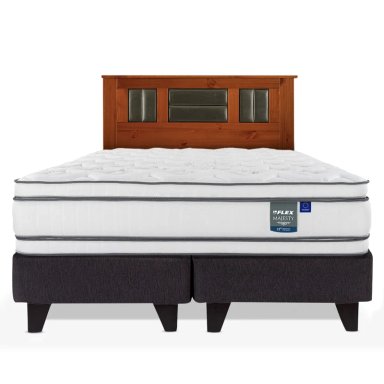 JUEGO DE DORMITORIO FLEX CAMA EUROPEA MAJESTY BD BOX 2 PLAZAS + RESPALDO LORRAINE - 1