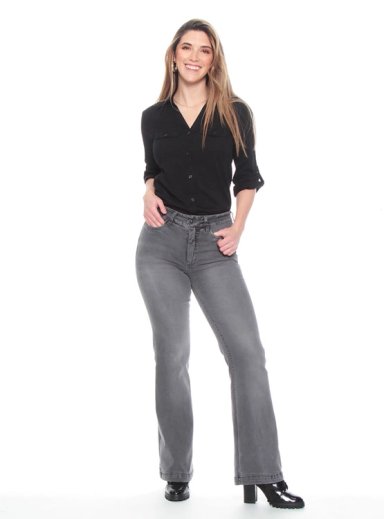 JEANS ALGODÓN FLARE MUJER WADOS TIRO ALTO - 2