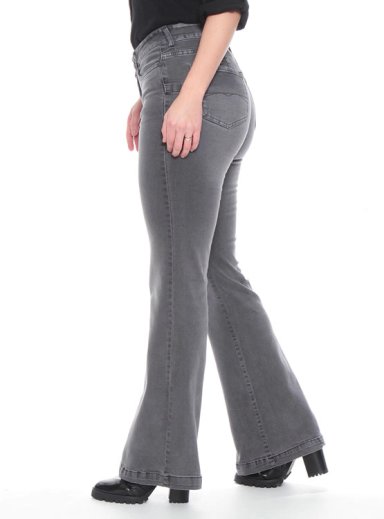 JEANS ALGODÓN FLARE MUJER WADOS TIRO ALTO - 4