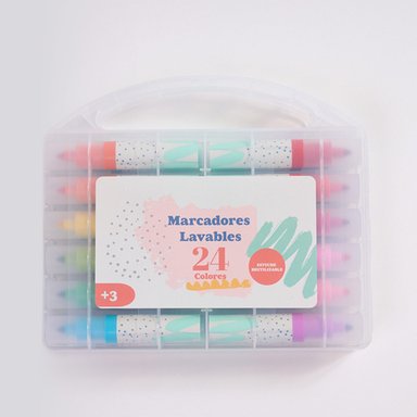 MARCADORES LAVABLES SET 24 UNIDADES - 1