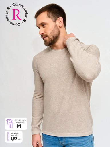 SWEATER ALGODÓN HOMBRE BARBADOS CREW NECK LISO - 1
