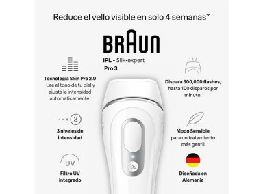 DEPILADORA IPL BRAUN PL3230 BOX EURO WHITE SILVER - 2