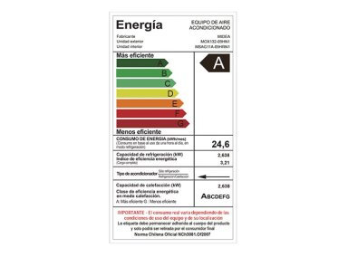 AIRE ACONDICIONADO SPLIT MIDEA XTRA 9000 BTU FRÍO CALOR INVERTER - 12