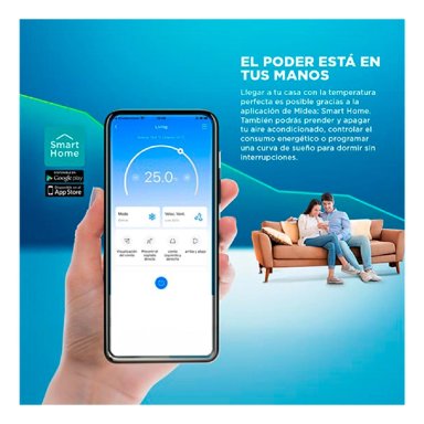 AIRE ACONDICIONADO SPLIT MIDEA BREEZELESS 12000 BTU WIFI FRÍO CALOR INVERTER - 7