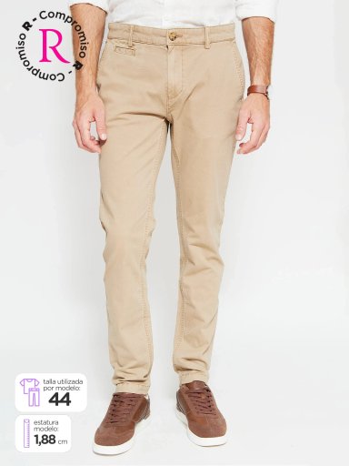PANTALÓN HOMBRE MARQUIS ALGODÓN SLIM CHINO LAVADO - 1