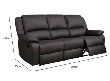SOFÁ ROSEN RECLINABLE PROVIDENCE 3 CUERPOS GRAFITO - 5