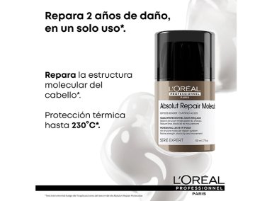 MÁSCARA SIN ENJUAGUE LORÉAL PROFESSIONNEL ABSOLUT REPAIR MOLECULAR DE REPARACIÓN MOLECULAR PROFUNDA PARA CABELLO DAÑADO 50 ML - 2