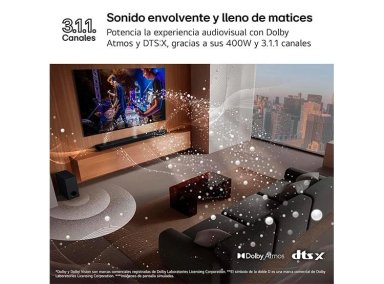 SOUNDBAR BLUETOOTH LG S70TY 400W 3.1.1 CANALES - 9
