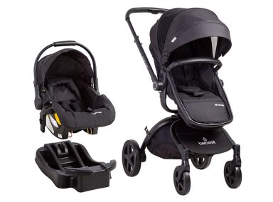 COCHE CUNA TRAVEL SYSTEM BEBE DELUXE 360° CON BASE NEGRO - 1