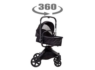 COCHE CUNA TRAVEL SYSTEM BEBE DELUXE 360° CON BASE NEGRO - 8