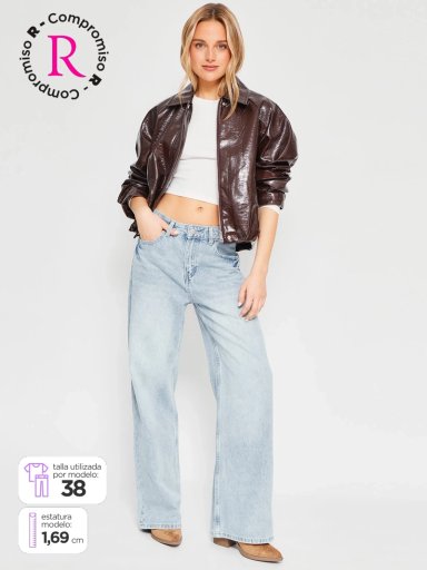 JEANS MUJER INDEX ALGODÓN WIDELG TIRO MEDIO - 1