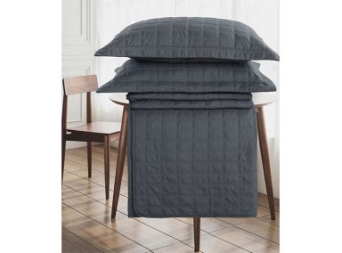 CUBRECAMA QUILT ANDES 1.5 PLAZAS GRIS CONTEMPO - 4