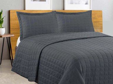 CUBRECAMA QUILT ANDES 2 PLAZAS GRIS CONTEMPO - 1