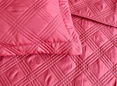CUBRECAMA QUILT ANDES 1.5 PLAZAS FUCSIA LISO FRAMBUESA - 3