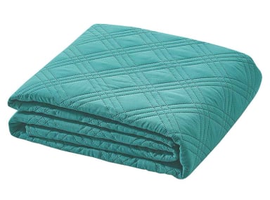 CUBRECAMA QUILT ANDES 1.5 PLAZAS TURQUESA LISO - 2