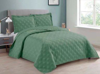CUBRECAMA QUILT ANDES KING VERDE LISO - 1