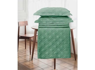 CUBRECAMA QUILT ANDES KING VERDE LISO - 3