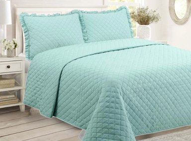 CUBRECAMA QUILT ANDES 1.5 PLAZAS AGUA ROMANTIC - 1