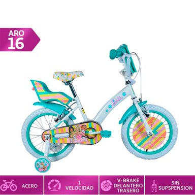 BICICLETA INFANTIL BIANCHI BARBIE BLANCO ARO 16 - 1