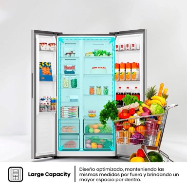 REFRIGERADOR SIDE BY SIDE HISENSE RS3P558NECF 531L NO FROST GRIS - 6
