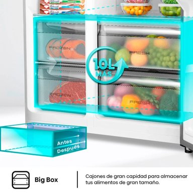 REFRIGERADOR SIDE BY SIDE HISENSE RS3P558NECF 531L NO FROST GRIS - 10