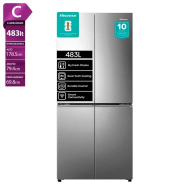 REFRIGERADOR SIDE BY SIDE HISENSE 456L NO FROST RQ5P470NECF - 1