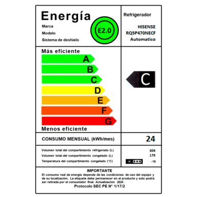 REFRIGERADOR SIDE BY SIDE HISENSE 456L NO FROST RQ5P470NECF - 12