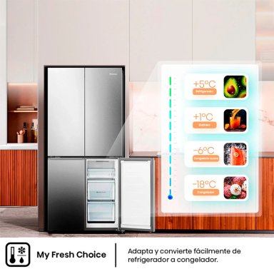 REFRIGERADOR SIDE BY SIDE HISENSE 456L NO FROST RQ5P470NECF - 6