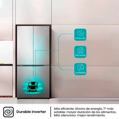 REFRIGERADOR SIDE BY SIDE HISENSE 456L NO FROST RQ5P470NECF - 8
