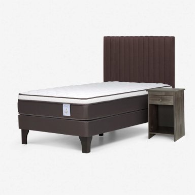 JUEGO DE DORMITORIO ROSEN CAMA EUROPEA NS4 PLUS 1.5 PLAZAS + SET LUCIO CHOCOLATE - 2
