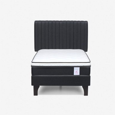 JUEGO DE DORMITORIO ROSEN CAMA EUROPEA NEW STYLE 6 1.5 PLAZAS + RESPALDO GRAFITO - 1