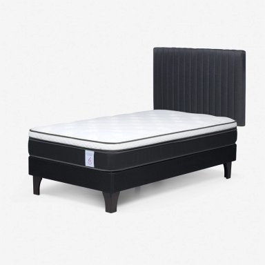 JUEGO DE DORMITORIO ROSEN CAMA EUROPEA NEW STYLE 6 1.5 PLAZAS + RESPALDO GRAFITO - 2