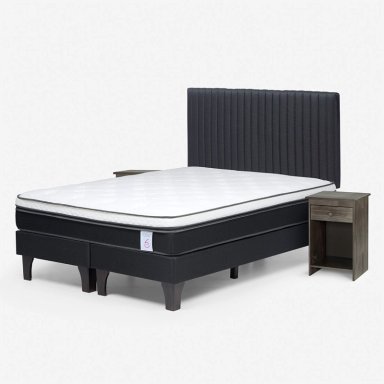 JUEGO DE DORMITORIO ROSEN CAMA EUROPEA NEW STYLE 6 BD 2 PLAZAS + SET LUCIO GRAFITO - 2