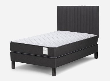 JUEGO DE DORMITORIO ROSEN CAMA EUROPEA WAVE 1.5 PLAZAS + RESPALDO LUCIO GRAFITO - 3