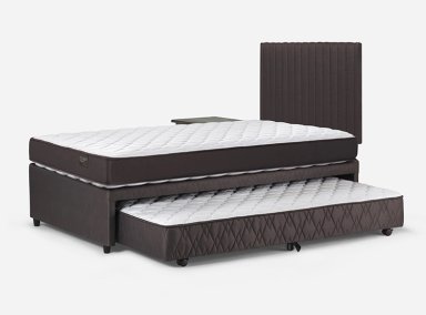 JUEGO DE DORMITORIO ROSEN CAMA NIDO ERGO T NEW 1.5 PLAZAS + SET LUCIO CHOCOLATE - 5