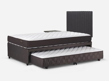 JUEGO DE DORMITORIO ROSEN CAMA NIDO ERGO T NEW 1.5 PLAZAS + SET LUCIO GRAFITO - 5