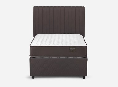 JUEGO DE DORMITORIO ROSEN CAMA NIDO ERGO T NEW 1.5 PLAZAS + RESPALDO LUCIO CHOCOLATE - 1