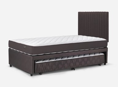 JUEGO DE DORMITORIO ROSEN CAMA NIDO ERGO T NEW 1.5 PLAZAS + RESPALDO LUCIO CHOCOLATE - 3