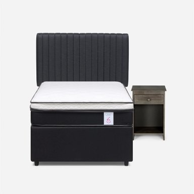 JUEGO DE DORMITORIO ROSEN CAMA NIDO NEW STYLE 6 1.5 PLAZAS + SET LUCIO GRAFITO - 1