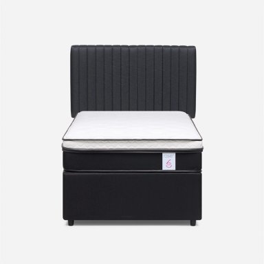 JUEGO DE DORMITORIO ROSEN CAMA NIDO NEW STYLE 6 1.5 PLAZAS + RESPALDO LUCIO GRAFITO - 1